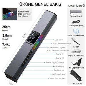  Neewer RGB1 Manyetik El Tipi LED Işık Tüpü