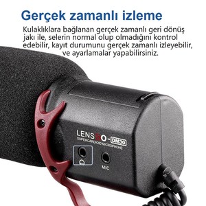  Lensgo LYM-DM30 Kamera Üstü Shotgun Mikrofon Seti