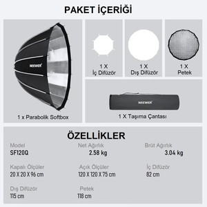  NEEWER 120cm Parabolic Softbox