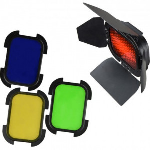  Godox BD-07 AD200 Işık Kontrol Kapağı Petek  4 Renkli Filtre (Sarı, Yeşil, Kırmızı ve Mavi)